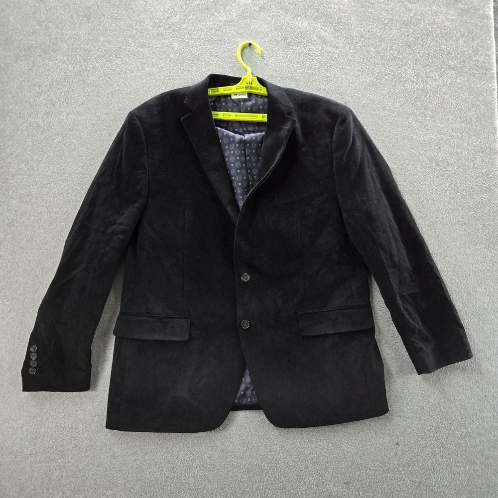 Lauren Ralph Lauren Men Blazer 44R Black Corduroy Sport Coat Button‎ Suede Elbow